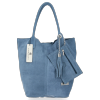 GEANȚĂ DIN PIELE shopper bag Vittoria Gotti albastru deschis V5190